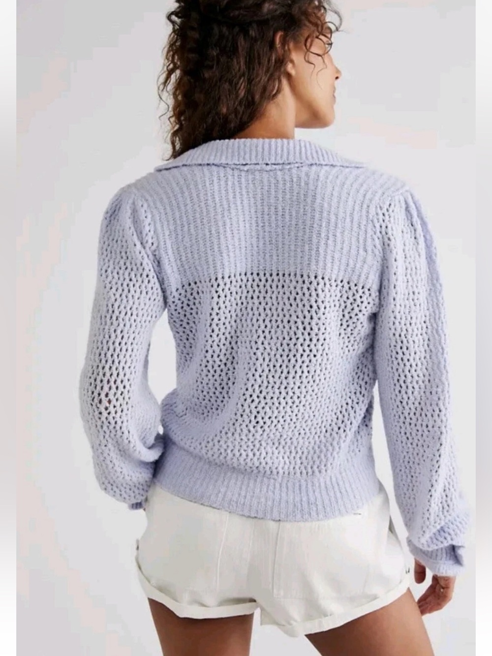 NWT Free People Care Snowdrift Pullover Peri Ice Boucle Sweater S - Picture 2 of 8